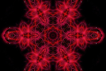 Image showing Abstract red light pattern on black