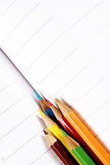 Image showing Color pencil and agenda