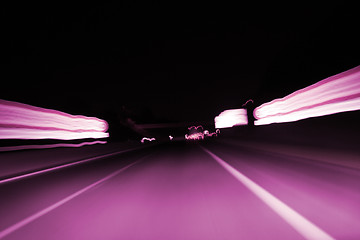 Image showing Night on the road