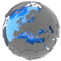 Image showing Europe on the globe