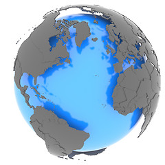 Image showing Continents surrounding the Atlantic