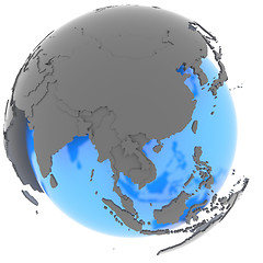 Image showing East Asia on the globe
