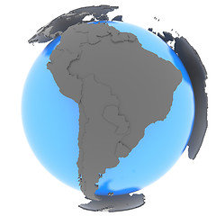 Image showing South America on the globe