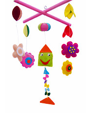 Image showing Kite and flowers