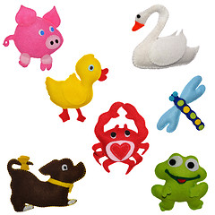 Image showing Felt toys animals