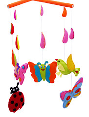 Image showing Butterflies, ladybug and bird