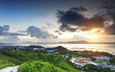 Image showing HongKong country sunset