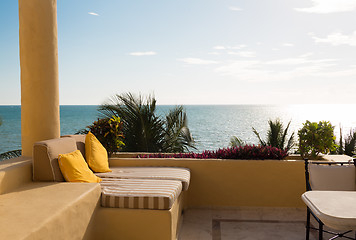 Image showing sea view from balcony of home or hotel room