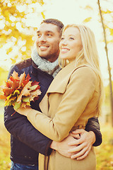 Image showing romantic couple in the autumn park