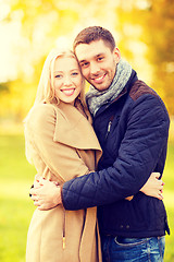 Image showing romantic couple in the autumn park