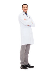 Image showing smiling male doctor with stethoscope