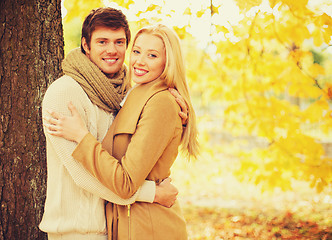 Image showing romantic couple in the autumn park