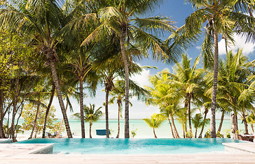 Image showing swimming pool on tropical beach