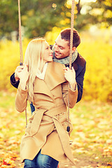 Image showing romantic couple in the autumn park