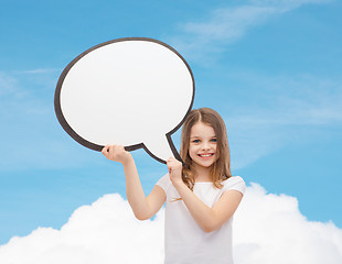 Image showing smiling little girl with blank text bubble