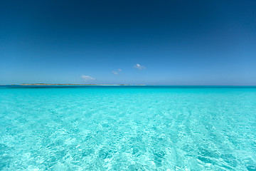 Image showing blue sea or ocean and sky