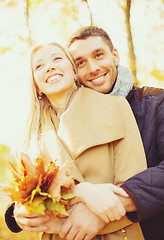 Image showing romantic couple in the autumn park