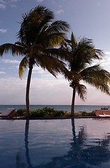 Image showing swimming pool on tropical beach