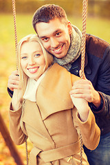 Image showing romantic couple in the autumn park