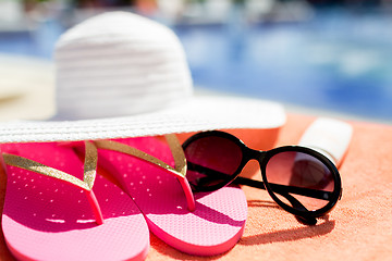 Image showing close up of summer accessories