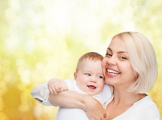 Image showing happy mother with smiling baby