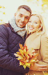 Image showing romantic couple in the autumn park