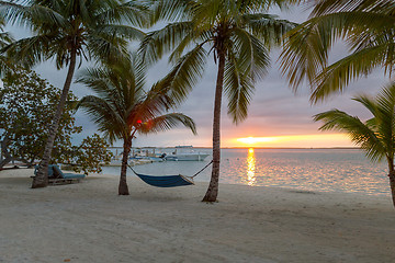 Image showing hammock on tropical beach