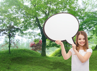 Image showing smiling little girl with blank text bubble