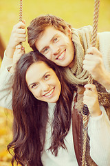 Image showing romantic couple in the autumn park