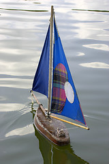 Image showing Wooden sailing boats in jardin des tuileries paris france