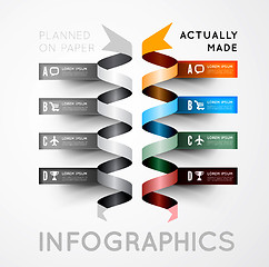 Image showing Infographic options with color ribbons