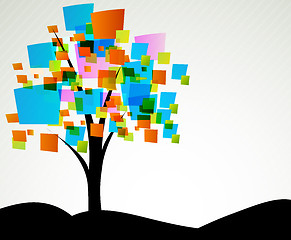 Image showing Abstract tree with square