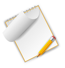 Image showing Notepad with pencil
