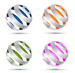 Image showing Set of abstract spheres