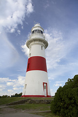 Image showing Little red and White Striped Lighthouse,Tasmania