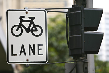 Image showing Bicycle Cycle Lane Sign