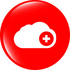 Image showing web icon on the clouds with plus sign