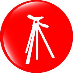 Image showing photo tripod web icon, button isolated on white