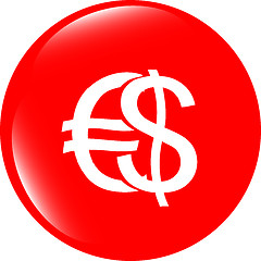 Image showing button money sign, icon isolated on white