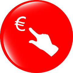 Image showing Currency exchange icons, euro money sign and people hand