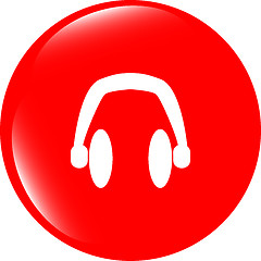 Image showing modern headphone buttons web icon