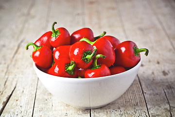 Image showing red hot peppers in bowl 