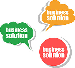 Image showing business solution. Set of stickers, labels, tags. Template for infographics