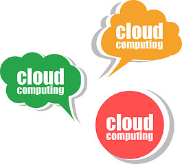 Image showing cloud computing. Set of stickers, labels, tags. Template for infographics