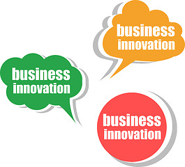 Image showing business innovation. Set of stickers, labels, tags. Template for infographics