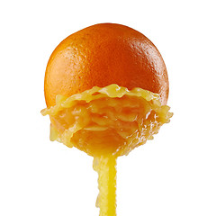 Image showing orange juice splashing on a white background