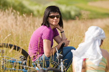 Image showing Mother and daughter resting