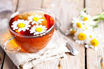 Image showing cup of tea with chamomile flowers