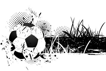 Image showing Grunge background with soccer ball