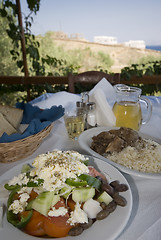 Image showing greek taverna lunch